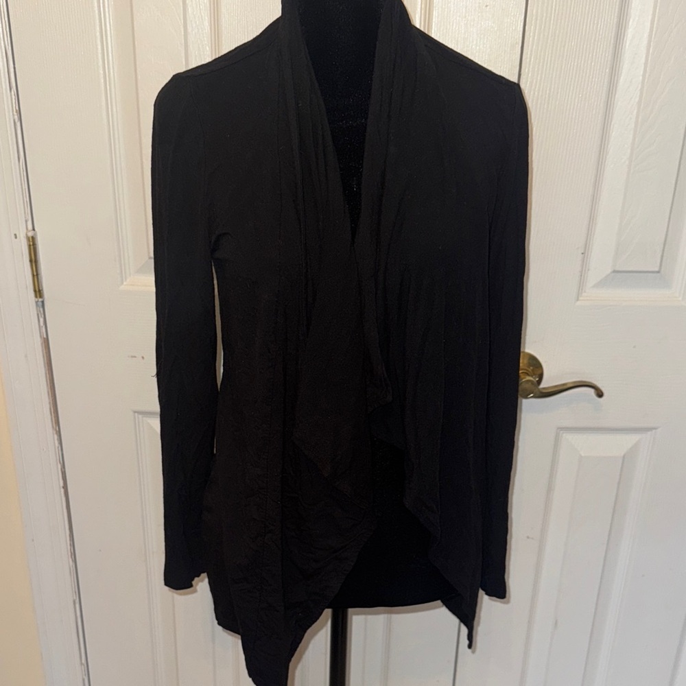 Women's Black Open Front Sweater